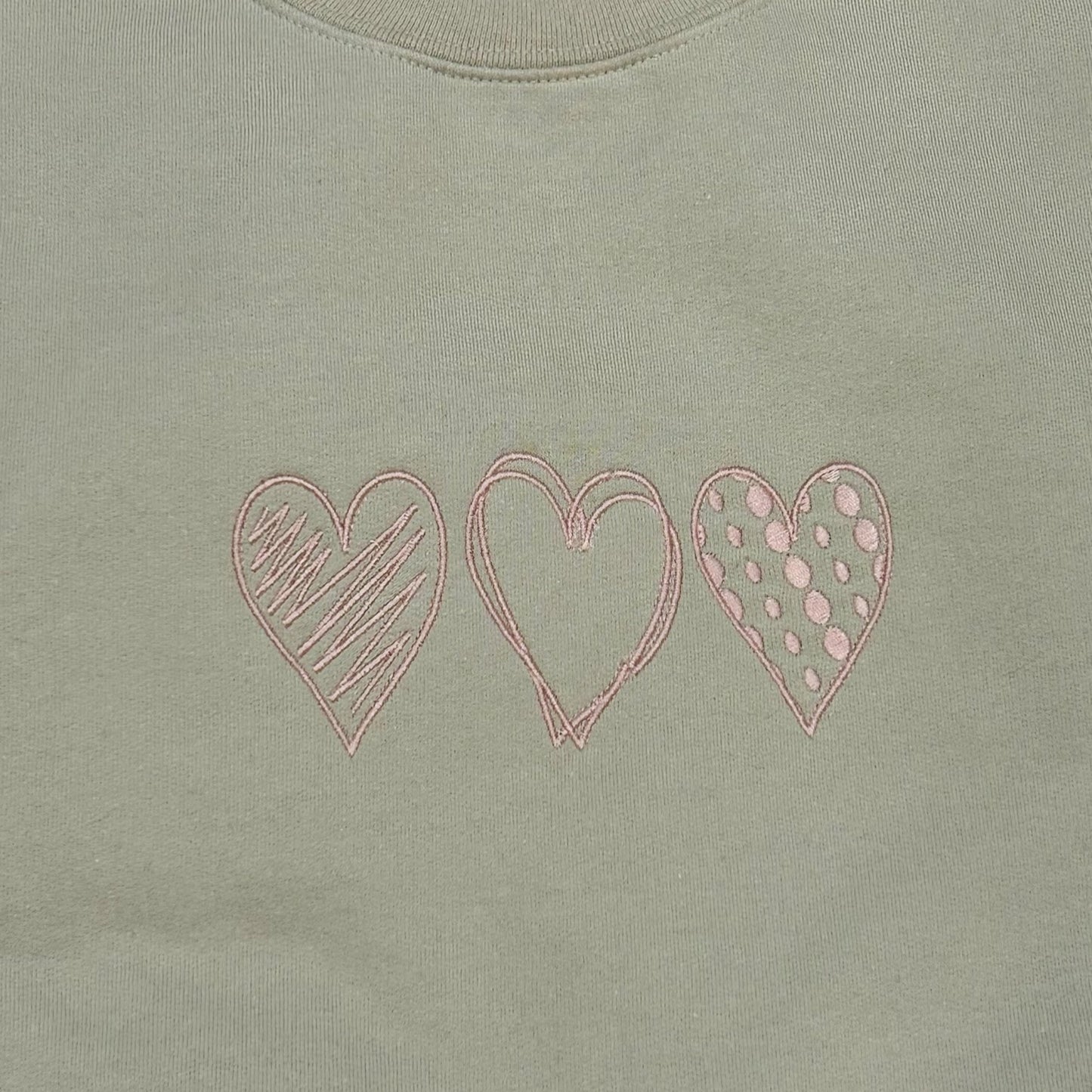 Heart Trio and Lace crew neck